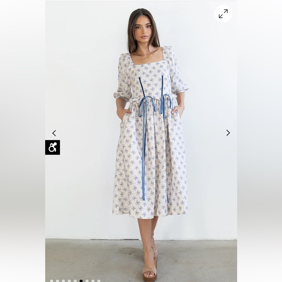 BOHME Gloria Floral Midi Dress - Picture 2 of 9